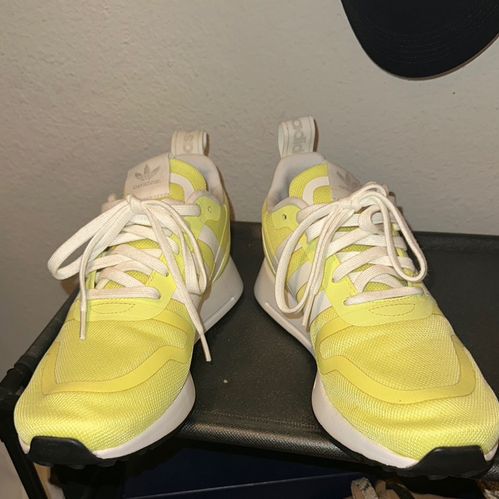 Adidas Lemon Yellow and White Sneakers